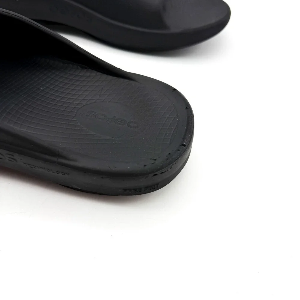 Oofos Black  Recovery Summer Slide Sandals Arch Support Foam Men's 10 Women's 12